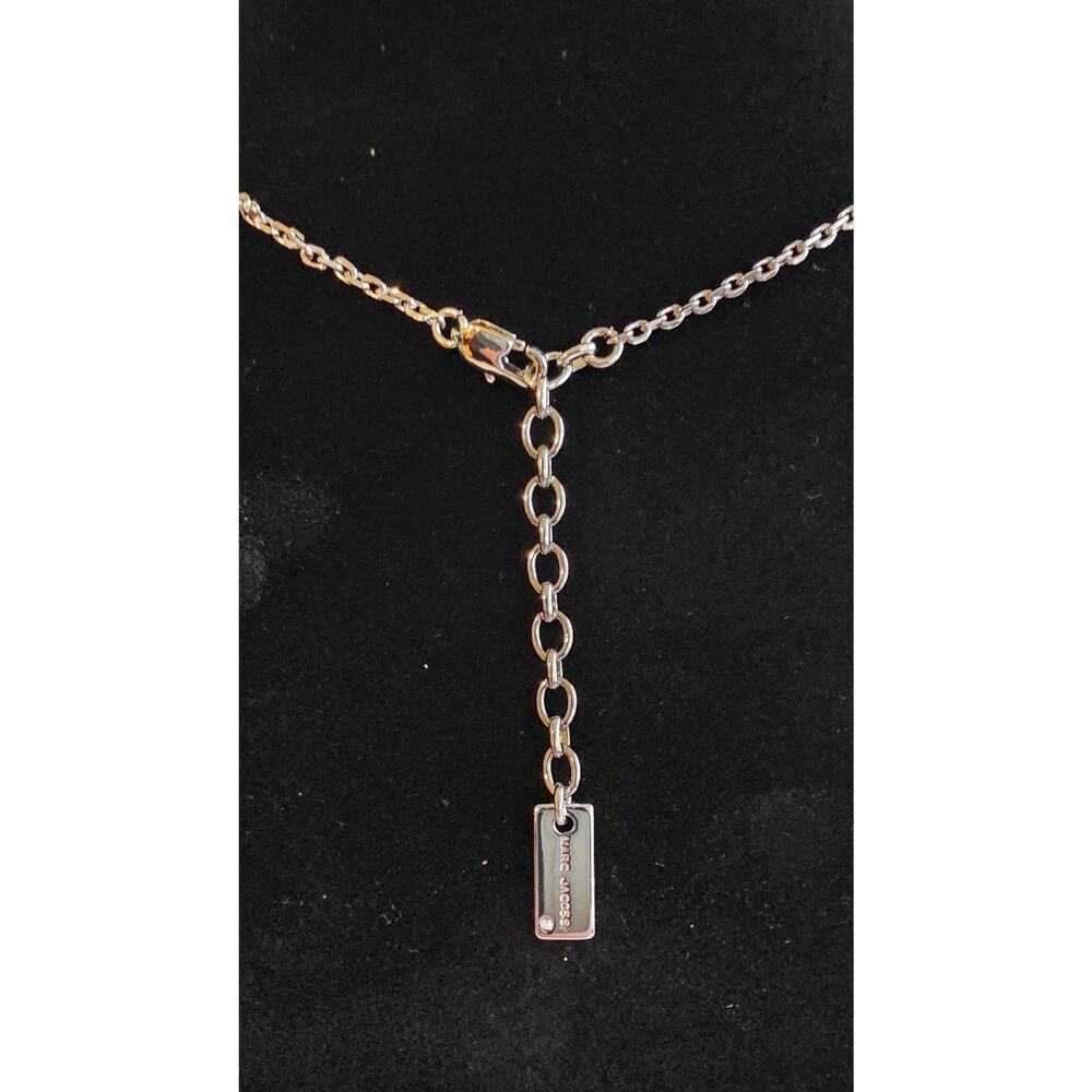 Marc Jacobs Button Pendant Necklace Silver Black NWT 2R4JNC001J38-047 - Picture 8 of 8
